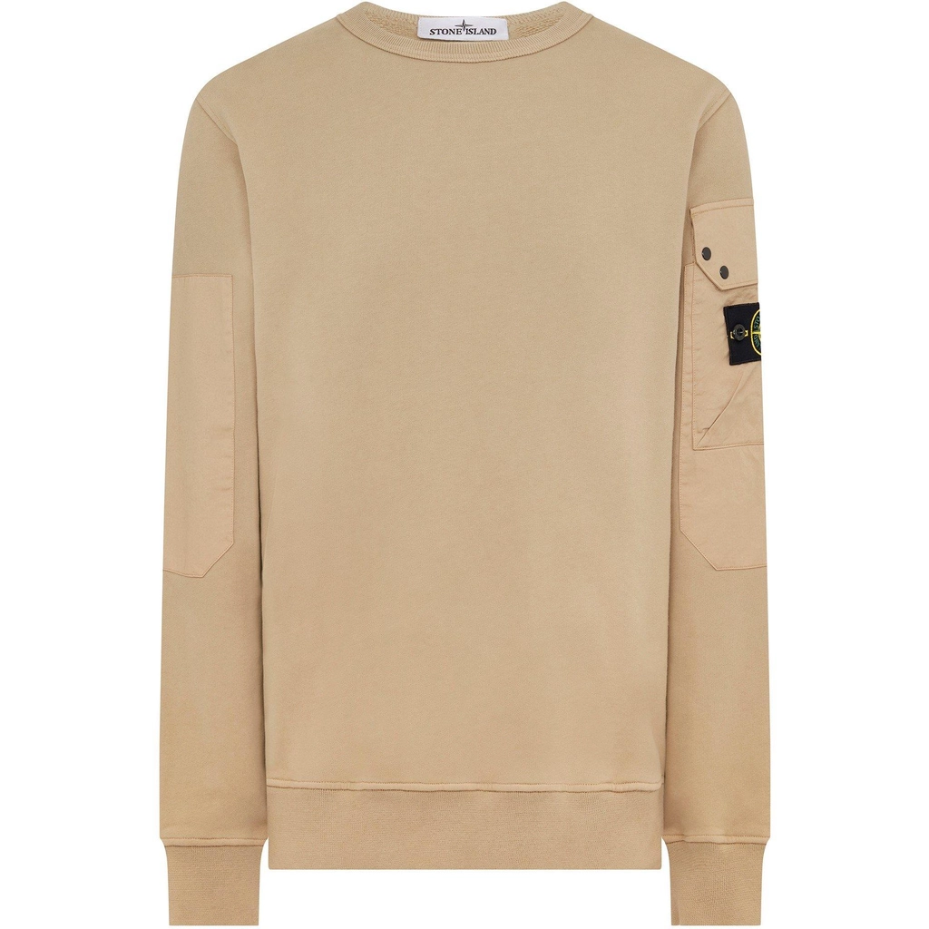 Stone Island Crewneck Pocket Sweatshirt - Biscotto V0094